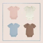 Soft baby bodysuit for newborns and infants in blush pink