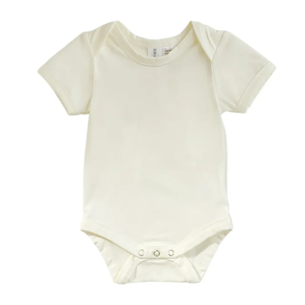 Baby Blanks Short Sleeve Bodysuit Cream Front