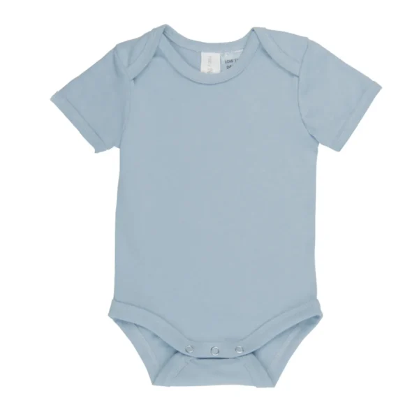 soft cotton blue baby bodysuit
