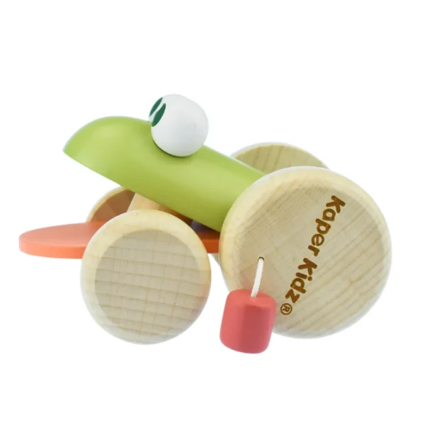 ECO PLAY wooden push along frog toy