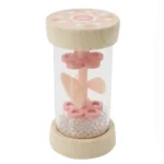 Eco friendly wooden baby rattle pink ecowhirlie