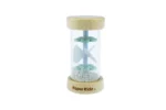 Eco friendly wooden baby rattle blue sensory toy