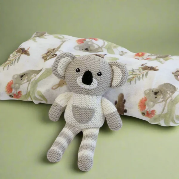 “Koala baby gift set and Muslin Swaddle Wrap Set Australian Baby Gift”