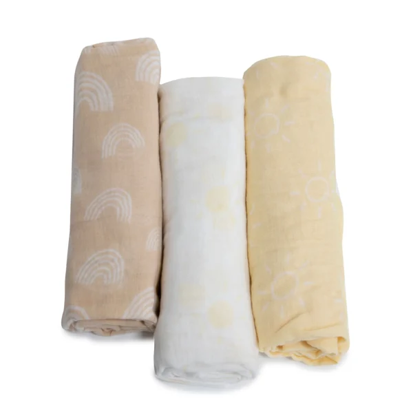 Organic cotton muslin swaddle wraps nordic 3 pack