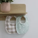 Provincial 2pk Dribble Bibs Olive, Taupe baby