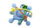 SILICONE TEETHER SENSORY SPACE RATTLE BLUE