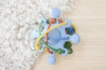 SILICONE SENSORY SPACE RATTLE TEETHER BLUE