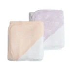 Nordic 2pk baby Hooded Towel set Peach/Lilac baby
