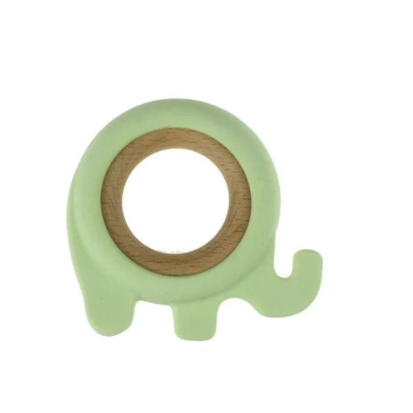 Silicone elephant teether green BPA free