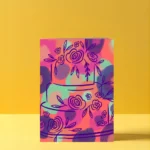 Abstract Floral Happy Birthday Card | Modern New Mum & Dad Celebration Greeting - Image 2