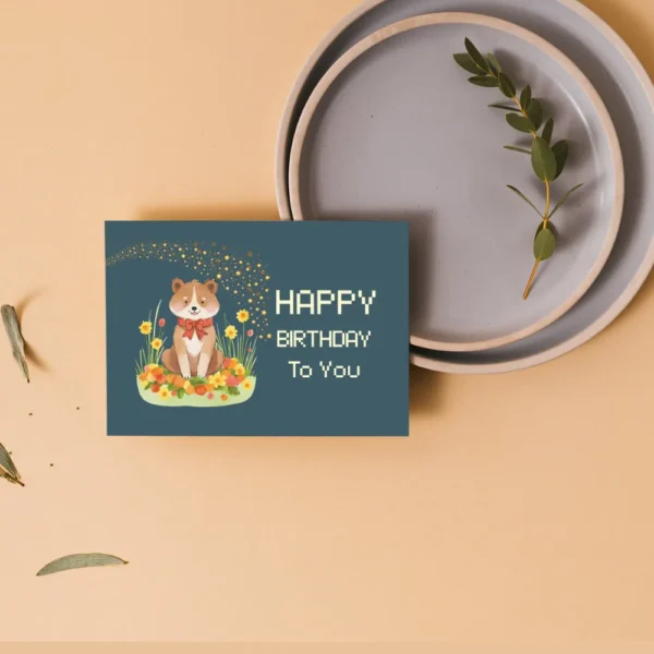 bear birthday card for baby australian made