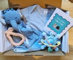 Premium baby boy gift box with elephant comforter