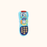 Close-up of the interactive buttons on the sustainable Bluey remote toy.