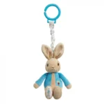 High-quality Peter Rabbit plush stroller toy wearing his signature blue jacket.